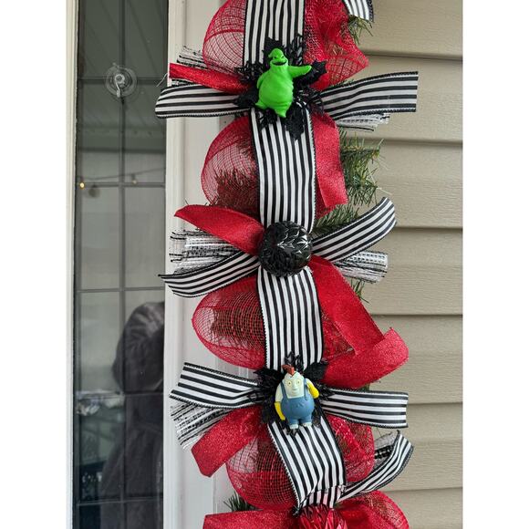 Nightmare Before Christmas Wreath | Jack Skellington Zero Oogie Boogie Halloween - Picture 8 of 12